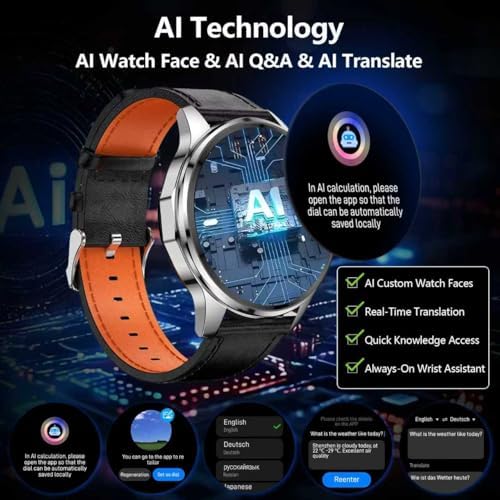 Smart Watch for Men Built in GPS with Map Answer/Make Call/Text   1 46 AI Smartwatch for Android Phones/iPhone  100  Sport Mode Fitness Tracker with Health/Sleep Monitor  Compass/Barometer 2 Straps 