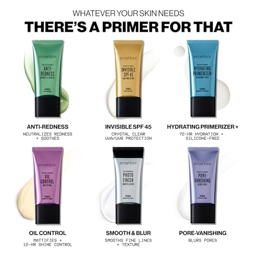 Smashbox Photo Finish Primers   Face Primers for Makeup  Smooths Skin & Extends Makeup Wear   Hydrating  Pore Minimizing & Mattifying Formulas