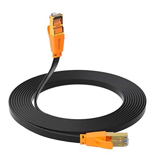 Smolink Cat 8 Ethernet Cable 3ft  40Gbps 2000Mhz High Speed Ethernet Cable  Shielded Heavy Duty SFTP RJ45 LAN Cable Patch Cord for Modem Router Gaming PC PS4/5/6 Xbox  Black