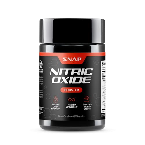 Snap Supplements - Potenciador de óxido nítrico para ejercicios previos al entrenamiento, construcción muscular - L arginina, L citrulina 1500mg fórmula, extracto de tribulus y Panax Ginseng, fuerza y resistencia, 60 cápsulas