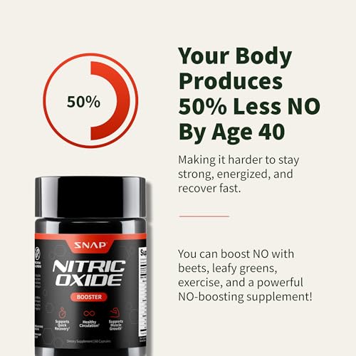 Snap Supplements - Potenciador de óxido nítrico para ejercicios previos al entrenamiento, construcción muscular - L arginina, L citrulina 1500mg fórmula, extracto de tribulus y Panax Ginseng, fuerza y resistencia, 60 cápsulas