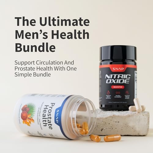 Snap Supplements Prostate Health & Nitric Oxide Supplement Bundle for Men  90   60 Vegetarian Capsules  1 Month Supply 