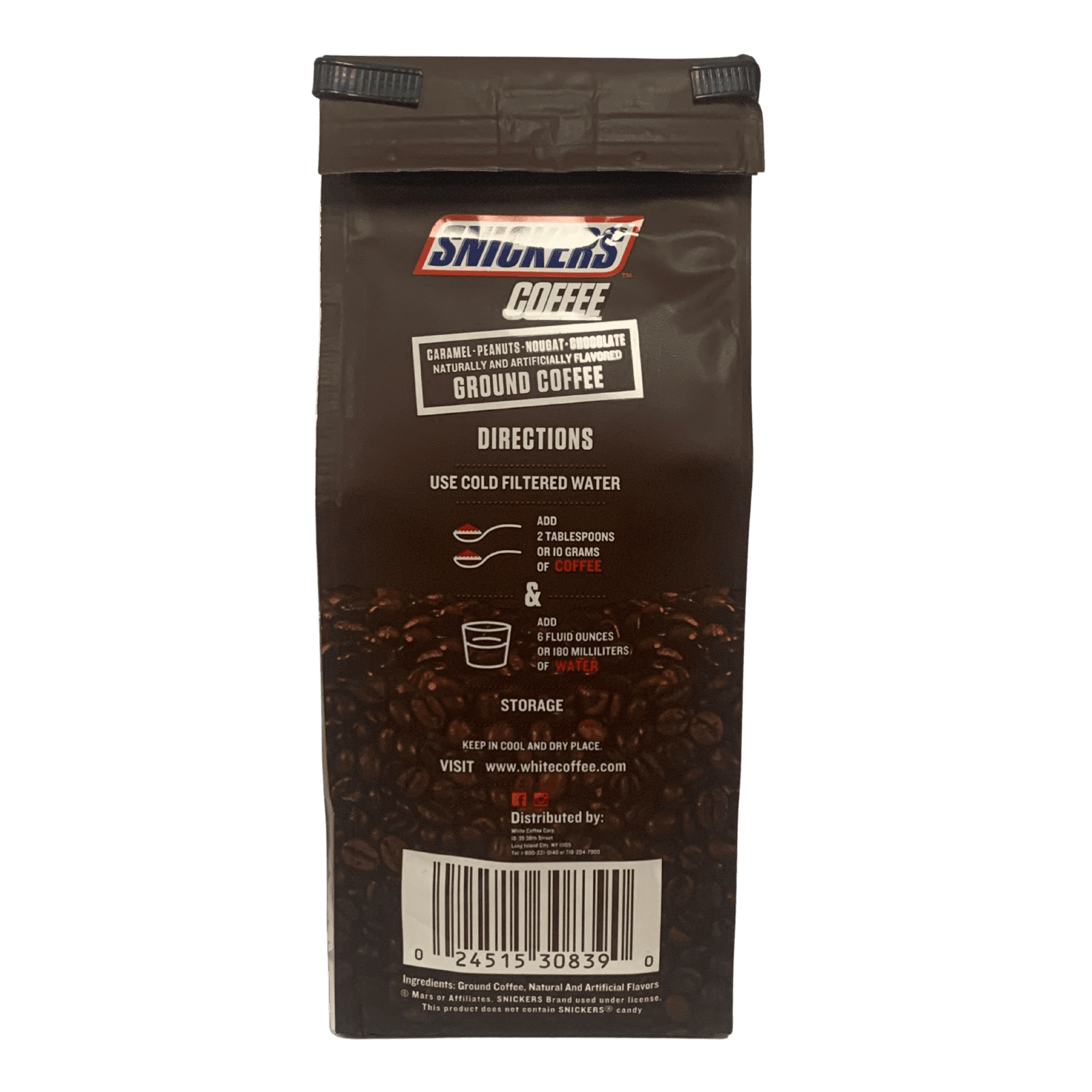 Snickers Café Molido con Sabor a Caramelo  Maní  Turrón y Chocolate   10 oz