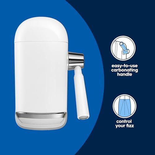 SodaStream   ART Sparkling Water Maker   STARTER KIT   CQC CO2 system   Includes 1x CO2 Cylinder  1x32 & 1x16 Fl Oz Dishwasher Safe Bottles   Combine with Pepsi Flavors   White
