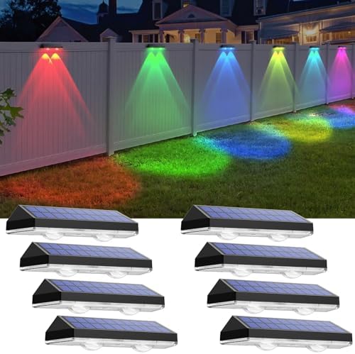 Solar Fence Lights Outdoor   2700/4000/6000K 3 Mode  8 Pack Solar Fence Lights Outdoor Waterproof LED  Fence Light Solar Powered for Outside  Backyard  Railing  Step  Patio Wall and Home Improvement