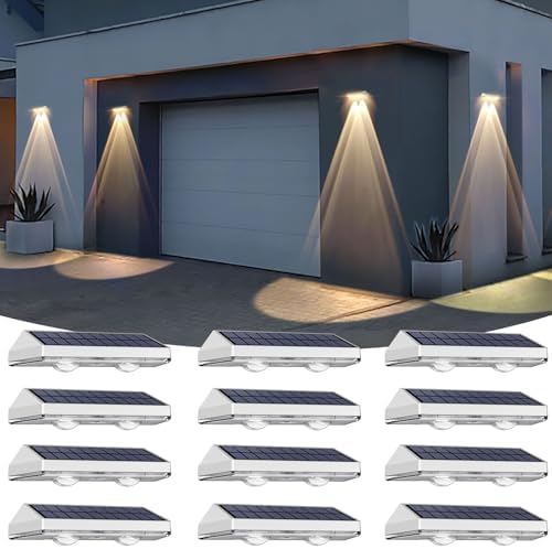 Solar Fence Lights Outdoor   2700/4000/6000K 3 Mode  8 Pack Solar Fence Lights Outdoor Waterproof LED  Fence Light Solar Powered for Outside  Backyard  Railing  Step  Patio Wall and Home Improvement