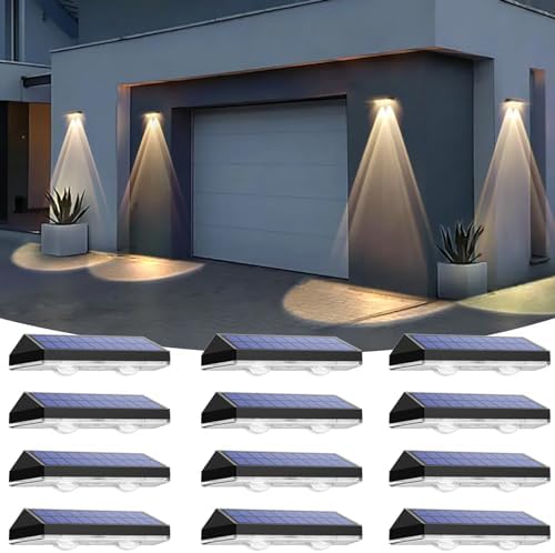 Solar Fence Lights Outdoor   2700/4000/6000K 3 Mode  8 Pack Solar Fence Lights Outdoor Waterproof LED  Fence Light Solar Powered for Outside  Backyard  Railing  Step  Patio Wall and Home Improvement
