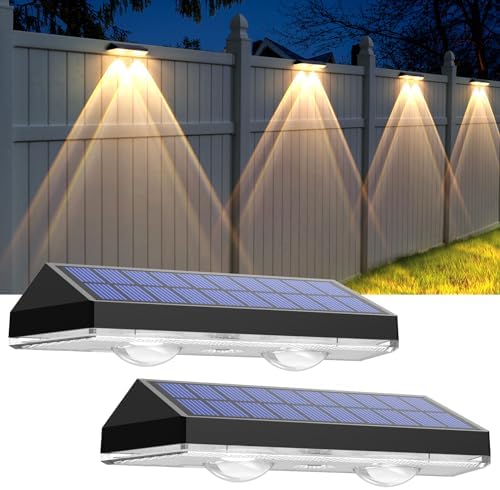 Solar Fence Lights Outdoor   2700/4000/6000K 3 Mode  8 Pack Solar Fence Lights Outdoor Waterproof LED  Fence Light Solar Powered for Outside  Backyard  Railing  Step  Patio Wall and Home Improvement