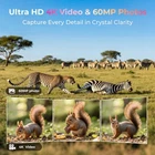 Solar Trail Camera WiFi 4K Wildlife 60MP Hunting Game Starlight Vision Dual Lens