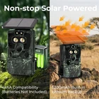 Solar Trail Camera WiFi 4K Wildlife 60MP Hunting Game Starlight Vision Dual Lens