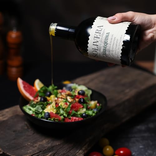 Solivera Arbequina Extra Virgin Olive Oil Cold Pressed  300  Polyphenols Rich  Single Origin Organic Olive Oil  Delicately Fruity  Hand Picked Early Harvest   16 8 fl  oz 