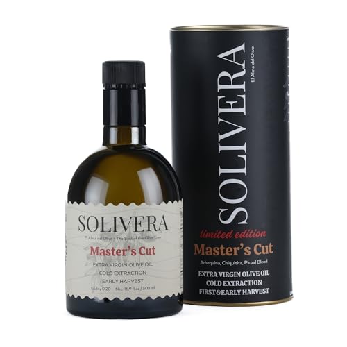 Solivera Arbequina Extra Virgin Olive Oil Cold Pressed  300  Polyphenols Rich  Single Origin Organic Olive Oil  Delicately Fruity  Hand Picked Early Harvest   16 8 fl  oz 
