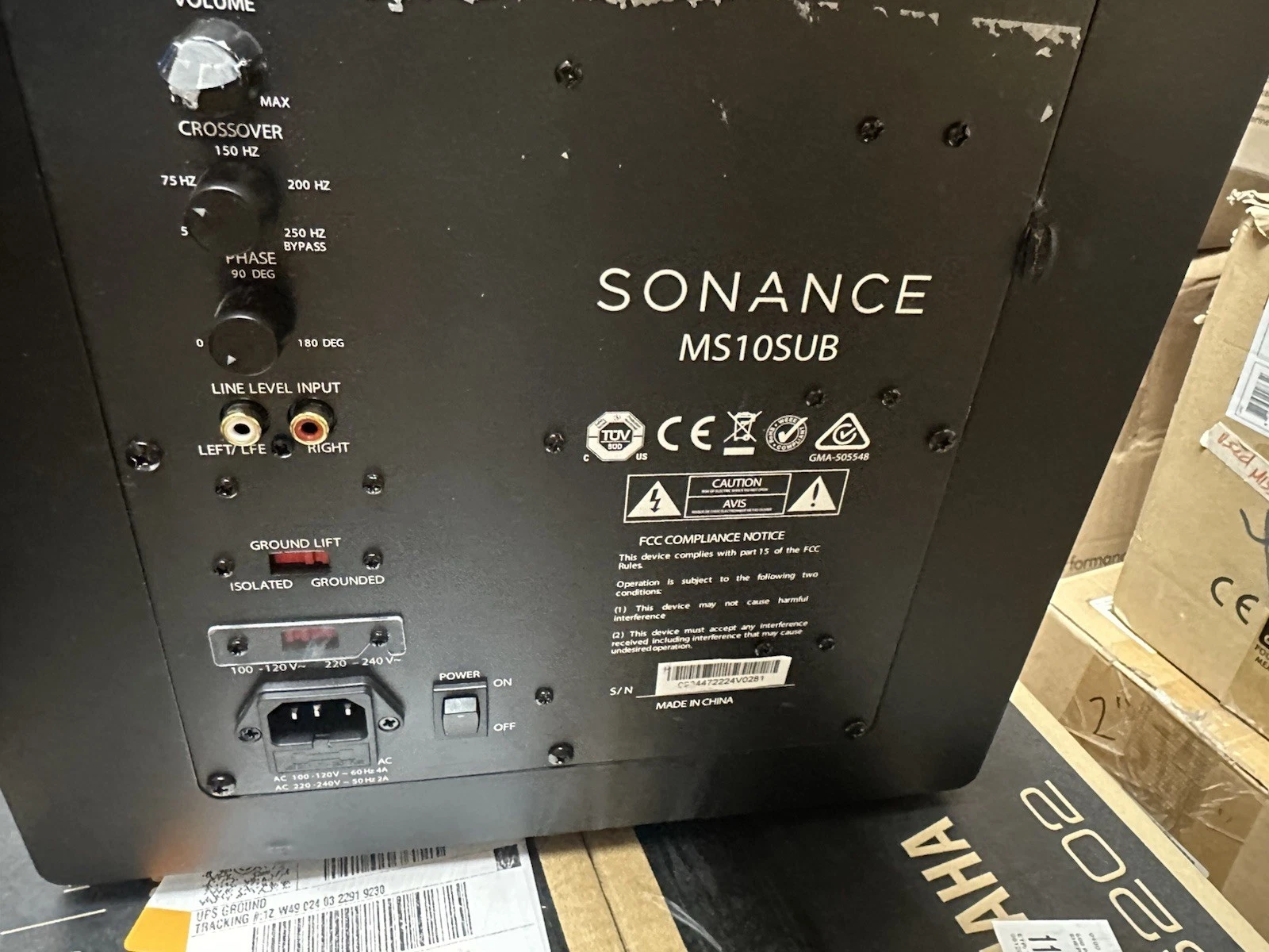 Sonance MS10SUB Mag Series 10" 275W Powered Cabinet Subwoofer Blk NO FRONT GRILL