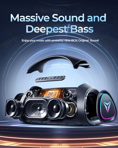 Sonic Boom MAX 300W Max Large Bluetooth Speaker Loud  Massive Bass  IPX66 Waterproof Party Portable Speaker with Subwoofer/EQ/Fast Charge  Outdoor Wireless Speakers
