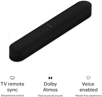 Sonos Beam Gen 2   Black   Soundbar with Dolby Atmos
