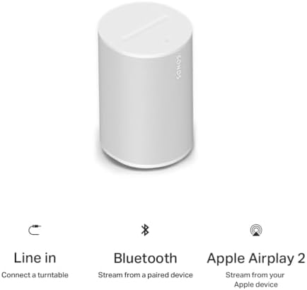 Sonos Era 100 SL   Compact  Microphone Free Speaker with WiFi  Bluetooth   White