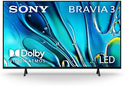 Sony 55 Inch 4K Ultra HD BRAVIA 3 LED Smart TV with Google TV  LED Flat Screen  Dolby Vision HDR  Google TV  Exclusive PS5 Features   K 55S30 