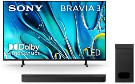 Sony 55 Inch 4K Ultra HD BRAVIA 3 LED Smart TV with Google TV  LED Flat Screen  Dolby Vision HDR  Google TV  Exclusive PS5 Features   K 55S30 