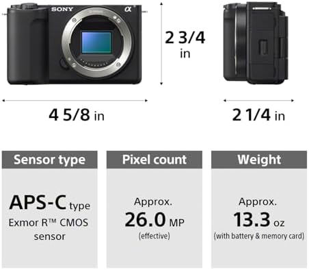 Sony Alpha ZVE10 II   APS C Interchangeable Lens Mirrorless Content Creators  Camera   Black   Body Only