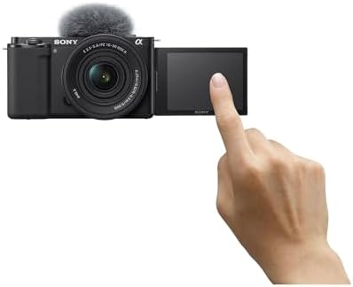 Sony Alpha ZV E10   APS C Interchangeable Lens Mirrorless Vlog Camera Kit   Black  ZVE10KB