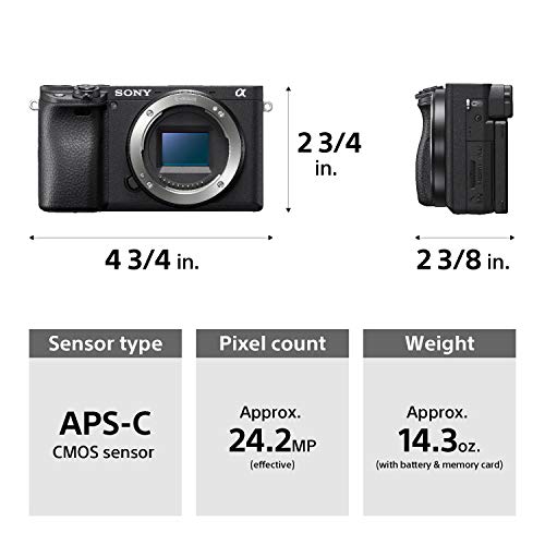 Sony Alpha a6400 Mirrorless Camera  Compact APS C Interchangeable Lens Digital Camera with Real Time Eye Auto Focus  4K Video  Flip Screen & 16 50mm Lens   E Mount Compatible   ILCE 6400L/B  Black
