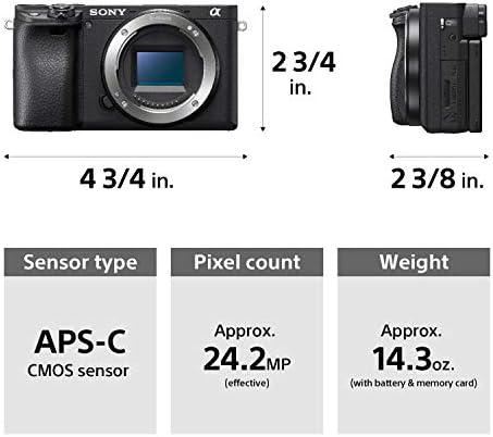 Sony Alpha a6400 Mirrorless Camera  Compact APS C Interchangeable Lens Digital Camera with Real Time Eye Auto Focus  4K Video  Flip Screen & 16 50mm Lens   E Mount Compatible   ILCE 6400L/B  Black
