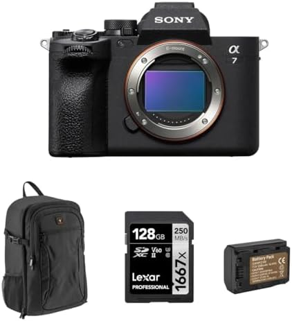 Sony Alpha a7 IV Full Frame Mirrorless Interchangeable Lens Digital 4K Camera  Black   Bundle with 256GB SD Memory Card  Extra Battery  Camera Backpack  Sony 1 Year Limited Warranty