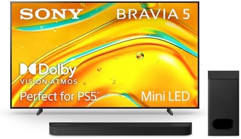 Sony BRAVIA 5 55 Inch TV  Mini LED  4K Smart Google TV  XR Processor with AI Technology 120hz Television with Dolby Vision/Atmos  Exclusive Features for PlayStation 5  K 55XR50  2025 Model
