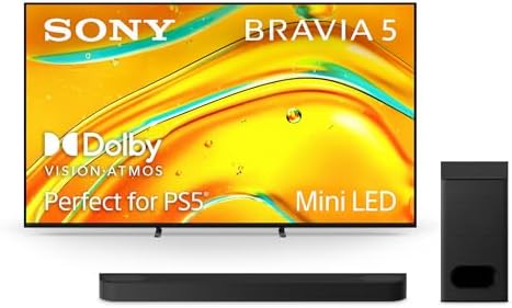 Sony BRAVIA 5 55 Inch TV  Mini LED  4K Smart Google TV  XR Processor with AI Technology 120hz Television with Dolby Vision/Atmos  Exclusive Features for PlayStation 5  K 55XR50  2025 Model