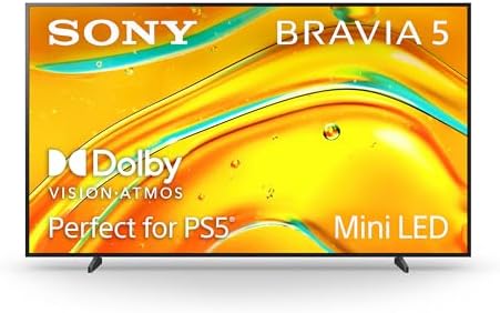 Sony BRAVIA 5 55 Inch TV  Mini LED  4K Smart Google TV  XR Processor with AI Technology 120hz Television with Dolby Vision/Atmos  Exclusive Features for PlayStation 5  K 55XR50  2025 Model