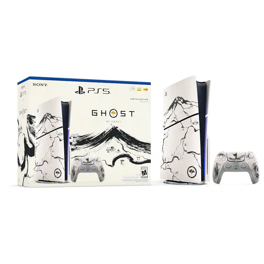 Sony PlayStation 5 Disc Ghost of Yotei Gold Limited Edition Slim Console   Next Gen 4K Gaming  Ultra HD Blu ray  1TB SSD Storage  Lightweight & Compact Design  Backward Compatible