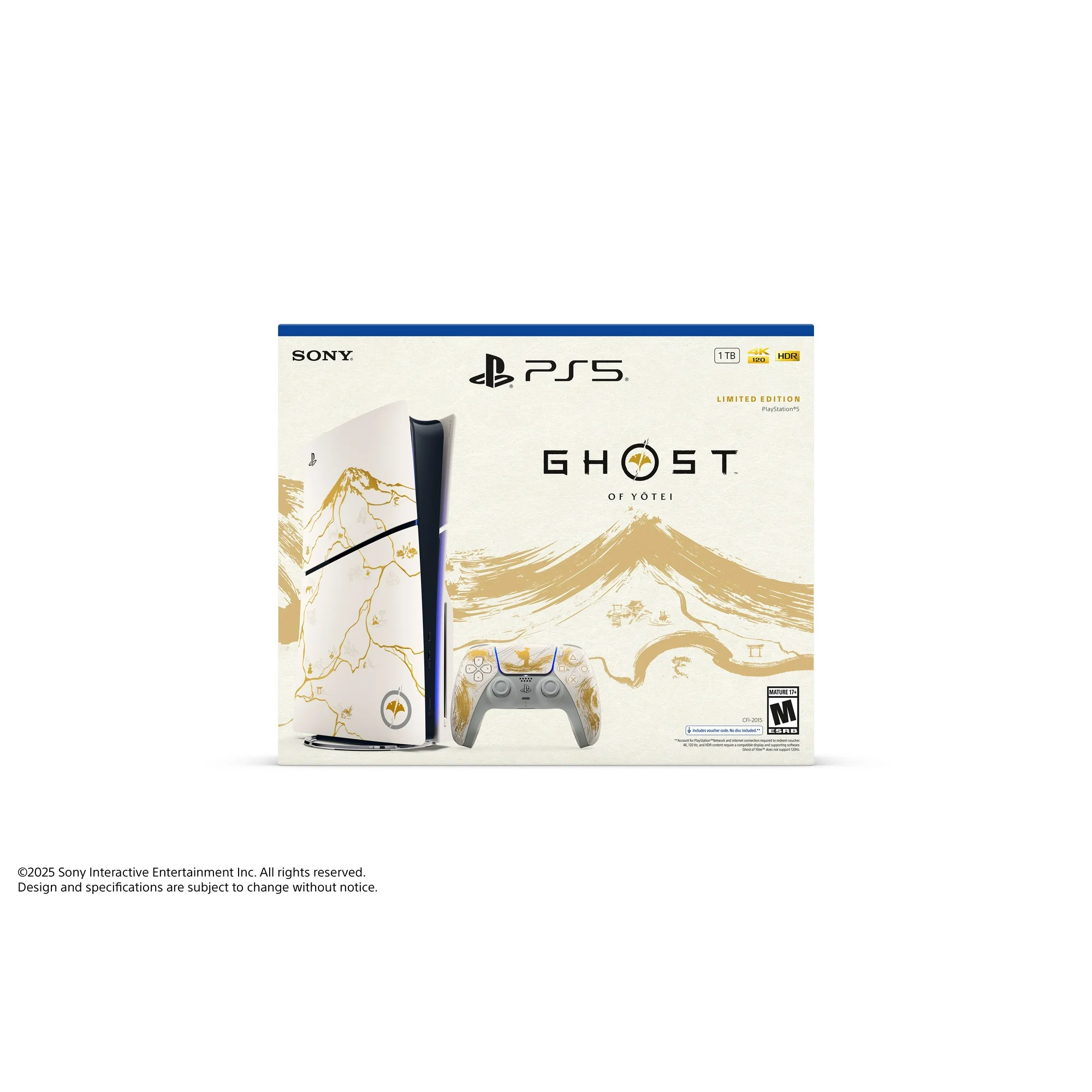 Sony PlayStation 5 Disc Ghost of Yotei Gold Limited Edition Slim Console   Next Gen 4K Gaming  Ultra HD Blu ray  1TB SSD Storage  Lightweight & Compact Design  Backward Compatible