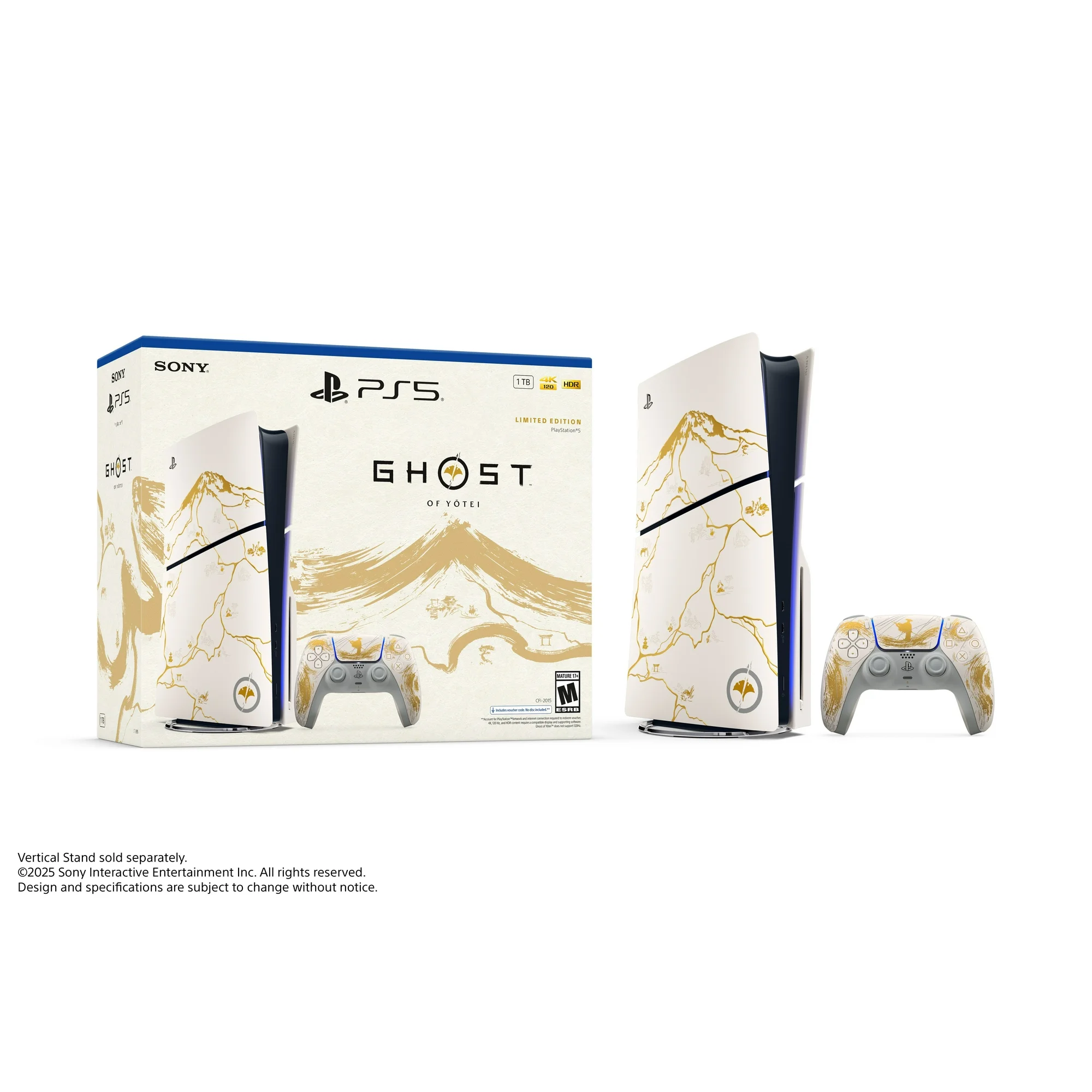 Sony PlayStation 5 Disc Ghost of Yotei Gold Limited Edition Slim Console   Next Gen 4K Gaming  Ultra HD Blu ray  1TB SSD Storage  Lightweight & Compact Design  Backward Compatible