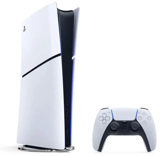 Sony PlayStation 5 Slim Digital with Extra Chroma Indigo Controller  Dual Charging Dock and MightySkins Decal Voucher