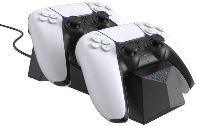 Sony PlayStation 5 Slim Digital with Extra Chroma Indigo Controller  Dual Charging Dock and MightySkins Decal Voucher