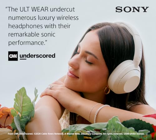 Sony ULT WEAR Over Ear Noise Canceling Bluetooth Headphones with Alexa Built in  Comfortable Design  30 Hour Battery  Massive Bass  & Signature Noise Canceling Found in 1000X Series  Off White