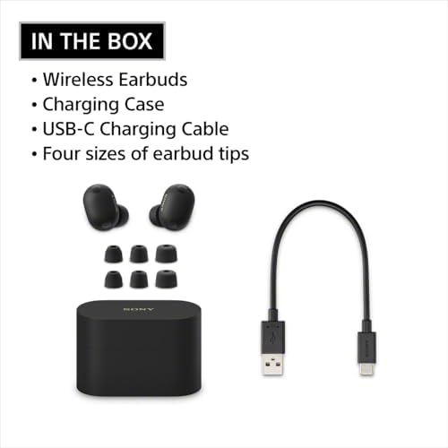 Sony WF 1000XM6 The Best Truly Wireless Noise Cancelling Earbuds  2026 Model   Bluetooth in Ear Headphones  with Studio Quality Sound  Up to 24 Hours of Battery Life  Black