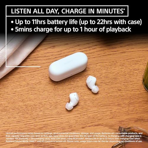 Sony WF-C510 Auriculares intrauditivos verdaderamente inalámbricos con batería de hasta 22 horas, conexión multipunto, micrófono y resistencia al agua IPX4, color negro