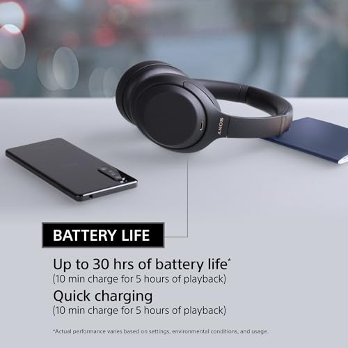 Sony WH 1000XM4 Wireless Premium Noise Canceling Overhead Headphones with Mic for Phone Call and Alexa Voice Control  Black WH1000XM4