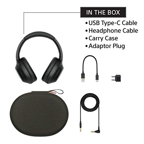 Sony WH 1000XM4 Wireless Premium Noise Canceling Overhead Headphones with Mic for Phone Call and Alexa Voice Control  Black WH1000XM4