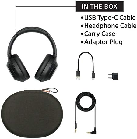 Sony - WH-1000XM4 - Audífonos inalámbricos de diadema con cancelación de ruido prémium, con micrófono para llamadas telefónicas y control por voz de Alexa - Negro, WH1000XM4