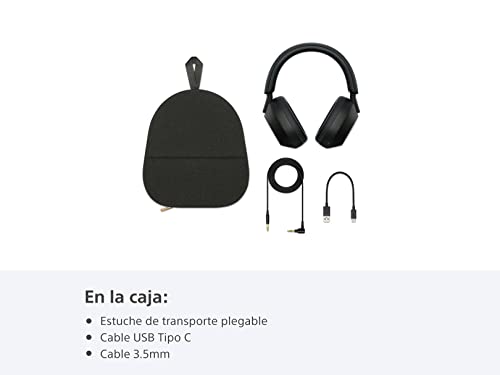 Sony WH-1000XM5 - Auriculares inalámbricos con cancelación de ruido, duración de la batería de 30 horas, estilo sobre la oreja, optimizados para Alexa y Google Assistant, micrófono integrado para