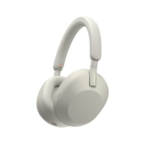 Sony WH-1000XM5 Auriculares con cancelación de ruido premium, optimizador automático de NC, batería de 30 horas, control de voz Alexa, color plateado