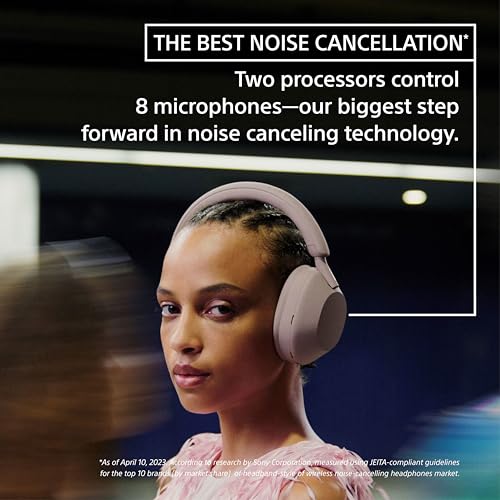 Sony WH-1000XM5 Auriculares con cancelación de ruido premium, optimizador automático de NC, batería de 30 horas, control de voz Alexa, color plateado