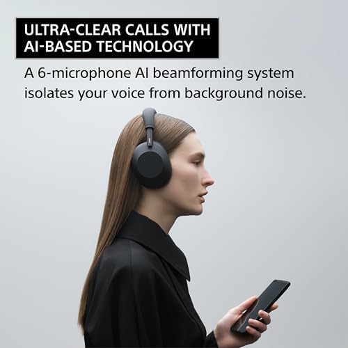 Sony WH 1000XM6 The Best Noise Canceling Wireless Headphones  HD NC Processor QN3  12 Microphones  Adaptive NC Optimizer  Mastered by Engineers  Studio Quality  30 Hour Battery  Platinum Silver