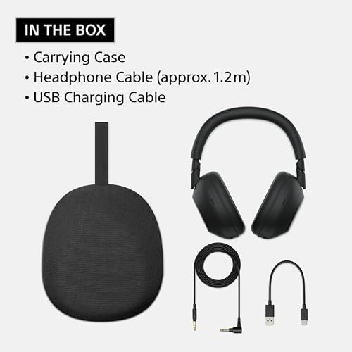 Sony WH 1000XM6 The Best Noise Canceling Wireless Headphones  HD NC Processor QN3  12 Microphones  Adaptive NC Optimizer  Mastered by Engineers  Studio Quality  30 Hour Battery  Black