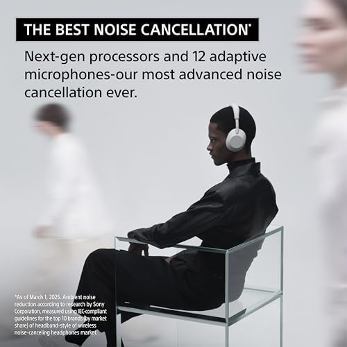Sony WH 1000XM6 The Best Noise Canceling Wireless Headphones  HD NC Processor QN3  12 Microphones  Adaptive NC Optimizer  Mastered by Engineers  Studio Quality  30 Hour Battery  Black