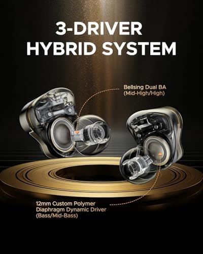 SoundPEATS H3 Hi Res Wireless Bluetooth Headphones with LDAC  aptX Lossless  Triple Units  55dB Active Noise Cancellation  6 AI Microphones  Transparent Mode  BT5 4  APP  37H  IPX5  Titanium Black