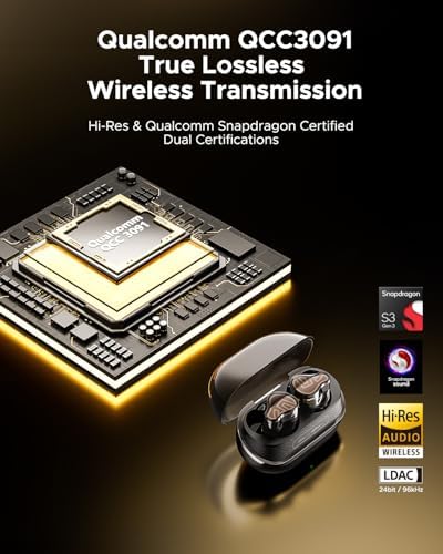 SoundPEATS H3 Hi Res Wireless Bluetooth Headphones with LDAC  aptX Lossless  Triple Units  55dB Active Noise Cancellation  6 AI Microphones  Transparent Mode  BT5 4  APP  37H  IPX5  Titanium Black