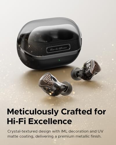 SoundPEATS H3 Hi Res Wireless Bluetooth Headphones with LDAC  aptX Lossless  Triple Units  55dB Active Noise Cancellation  6 AI Microphones  Transparent Mode  BT5 4  APP  37H  IPX5  Titanium Black